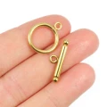 Zapięcie toggle ozdobne ok. 19x21mm [stal szlachetna, kolor złoty PVD]