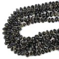 Obsydian srebrzysty płaska bryłka nieregularna ok. 10-14x4-8mm