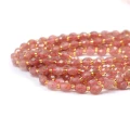 Kwarc truskawkowy oliwka fasetowana ok. 7,5x6mm