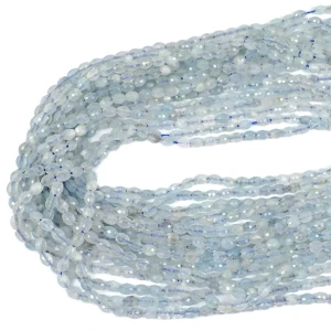 Akwamaryn oliwka fasetowana ok. 5x4,5mm