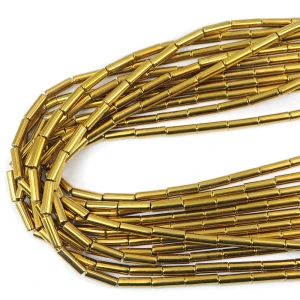 Hematyt złoto walec ok. 13x4mm