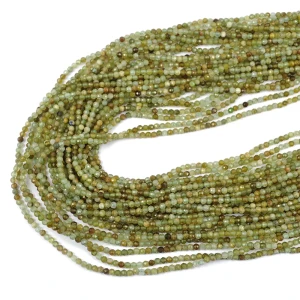 Granat zielony kula fasetowana ok. 2,5mm