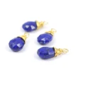 Lapis lazuli brioletka w oprawie srebrnej pozłacanej ok. 14x7,5mm