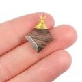 Kwarc z turmalinem brioletka w oprawie srebrnej pozłacanej ok. 23x17mm