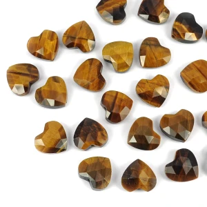 Tygrysie oko serce wypukłe fasetowane ok. 13x14 mm [przekładka]