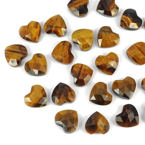 Tygrysie oko serce wypukłe fasetowane ok. 13x14 mm [przekładka]