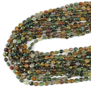 Agat indyjski moneta fasetowana ok. 6,5mm