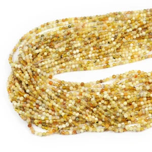 Opal żółty kula fasetowana ok. 2,8mm