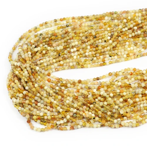Opal żółty kula fasetowana ok. 2,8mm