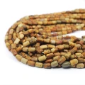 Jaspis obrazkowy oliwka gładka ok. 6,5-7,5x4mm