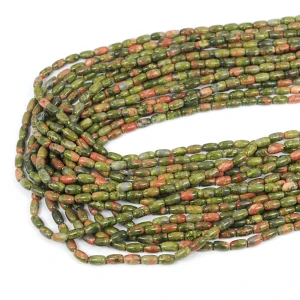 Unakit oliwka gładka ok. 7x4mm