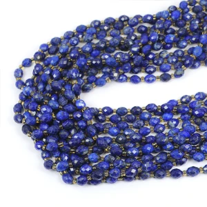 Lapis lazuli oliwka fasetowana ok. 7x5,5mm