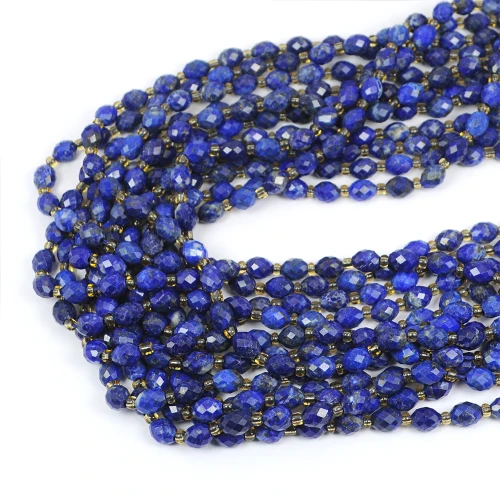 Lapis lazuli oliwka fasetowana ok. 7x5,5mm
