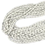 Howlit syntetyczny biały oliwka gładka ok. 7,5x4mm