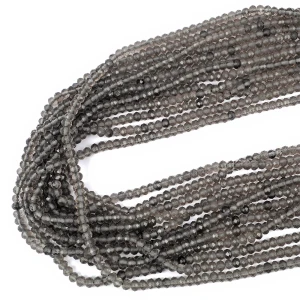 Kwarc dymny oponka fasetowana ok. 4,8x3,5mm 