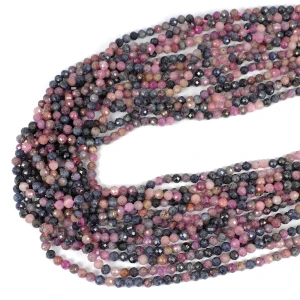 Mix szafir rubin kula fasetowana ok. 4mm 