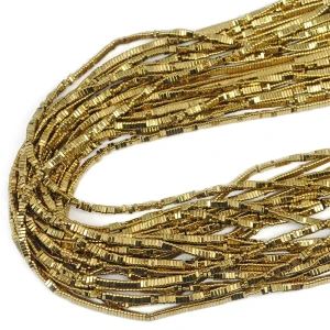 Hematyt złoto heishi trójkątne ok. 3x1mm