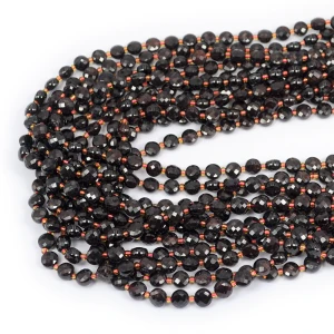 Granat moneta fasetowana ok. 6mm