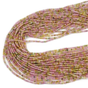 Turmalin wielokolorowy jasny kula fasetowana ok. 2,3mm
