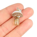 Agat pasiasty brązowy zawieszka grzybek ok. 23mm [metal]