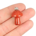 Jaspis czerwony zawieszka grzybek ok. 23mm [metal]