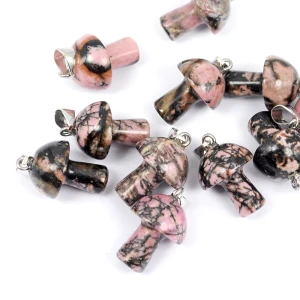 Rodonit zawieszka grzybek ok. 23mm [metal]