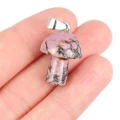 Rodonit zawieszka grzybek ok. 23mm [metal]