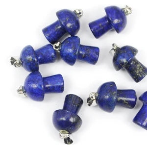 Lapis lazuli zawieszka grzybek ok. 23mm [metal]