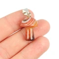 Agat pasiasty pomarańczowy zawieszka grzybek ok. 23mm [metal]