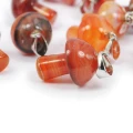 Agat pasiasty pomarańczowy zawieszka grzybek ok. 23mm [metal]