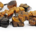 Tygrysie oko zawieszka słonik ok. 20mm [metal]