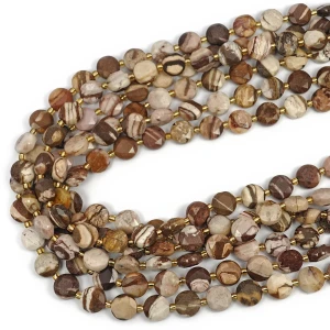 Jaspis cappuccino moneta fasetowana ok. 10,5mm