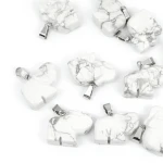 Howlit biały zawieszka słonik ok. 20mm [metal]