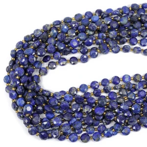 Lapis lazuli moneta fasetowana ok. 8,5mm