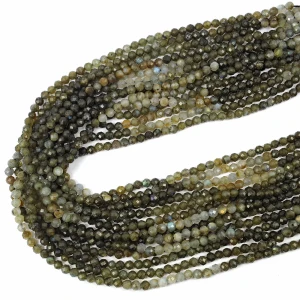 Labradoryt zielono szary układany kula fasetowana ok. 4,8mm 