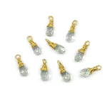 Ametyst zielony brioletka w oprawie srebrnej pozłacanej ok. 13x5mm