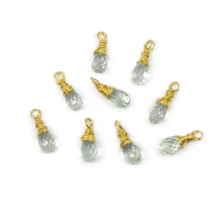 Ametyst zielony brioletka w oprawie srebrnej pozłacanej ok. 13x5mm