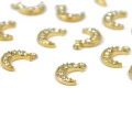 Półksiężyc z cyrkoniami ok. 10x6mm [zawieszka, stal, kolor złoty PVD]