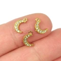 Półksiężyc z cyrkoniami ok. 10x6mm [zawieszka, stal, kolor złoty PVD]