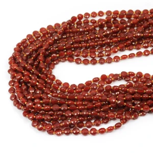 Agat karneol moneta fasetowana ok. 6mm