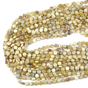 Opal żółty moneta fasetowana ok. 6,5mm
