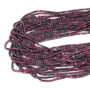Mix szafir rubin kostka fasetowana ok. 2,3x2,3mm