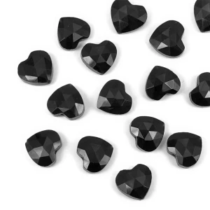 Obsydian serce fasetowane ok. 14x13 mm [przekładka]