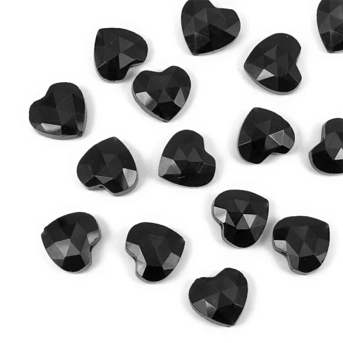 Obsydian serce fasetowane ok. 14x13 mm [przekładka]