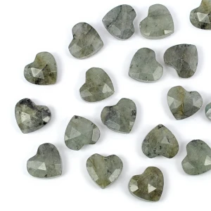 Labradoryt serce fasetowane ok. 14x13 mm [przekładka]