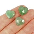 Awenturyn zielony serce fasetowane ok. 14x13 mm [przekładka]
