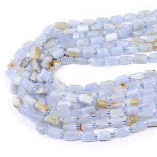 Chalcedon walec nieregularny ok. 9-11x6-7mm
