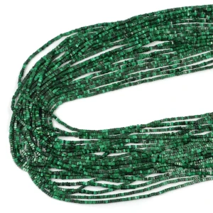 Malachit naturalny nieregularne heishi ok. 1,5x1mm