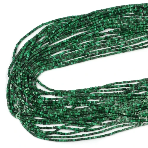 Malachit naturalny nieregularne heishi ok. 1,5x1mm