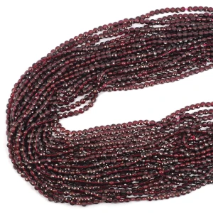Granat moneta fasetowana ok. 4mm